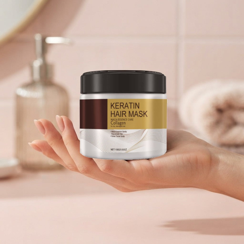 Mascarilla de Keratina LisoGO en la mano para ver su tamaño real